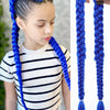 Blue 26 inch braided hair ponytail with tinsel extensions