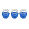 Three pairs of blue silicone dental braces for anti-snoring relief