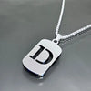 Silver stainless steel initial letter D pendant on a silver chain