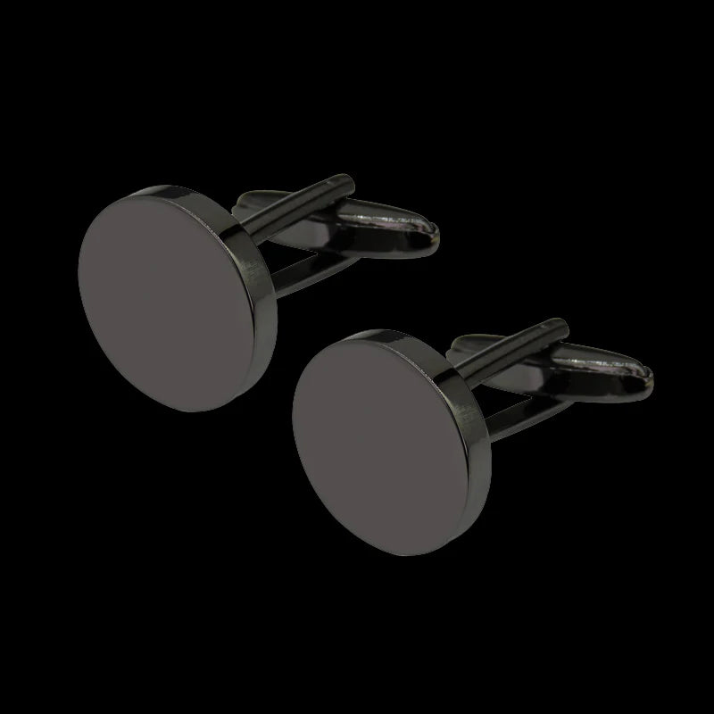 A pair of men's classic copper square cufflinks with silver-toned clasps.