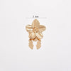 Gold floral button cufflinks with a decorative clasp, measuring 2.6 cm.