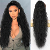 Longues extensions de cheveux noirs clip-in, stylées en vagues volumineuses