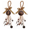 A set of Saint Benedict protection charms featuring gold-colored ribbons and various religious charms on leather pendants.