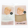 A package of two beige sheer wig caps for HD wigs, showing the cap and a piece of fabric.