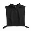 Black fashionable blouse with a false collar neckline