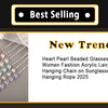Heart pearl beaded glasses chain for women fashion acrylic lanyard cord strap hanging chain on sunglasses mask