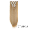Long straight blonde hair extensions with diamond-shaped clip detailing