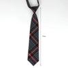 A dark blue and red plaid necktie with a checkered pattern shown vertically.