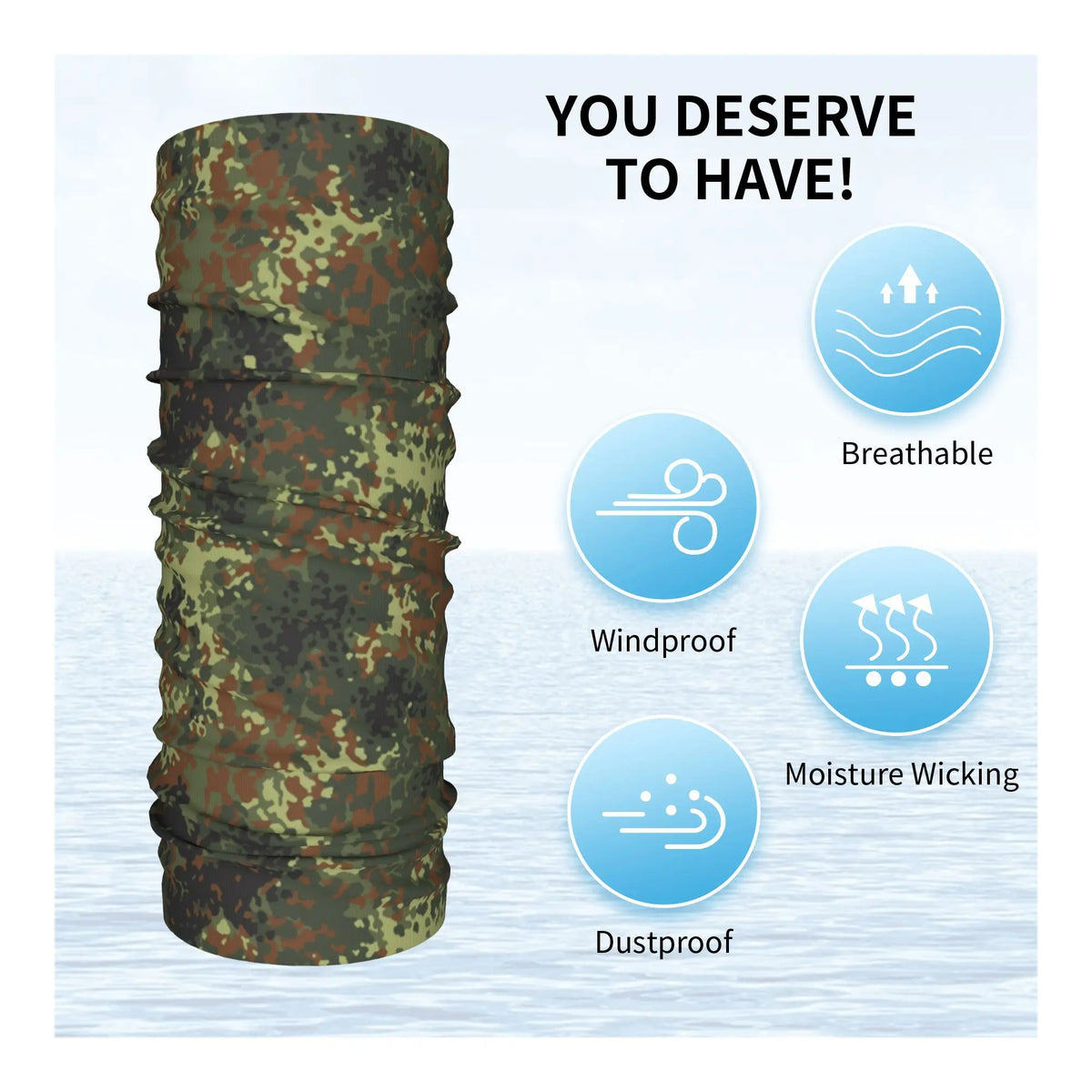 Camouflage Neck Gaiter for Winter Outdoor Activities