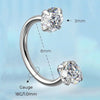 Silver stainless steel horseshoe nose stud with a round diamond and ball grabber feature