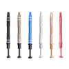 A set of five precision four-claw jewelry pick-up tools in various metallic and pink finishes.
