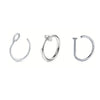 A set of three magnetic stainless steel septum rings displayed against a white background.