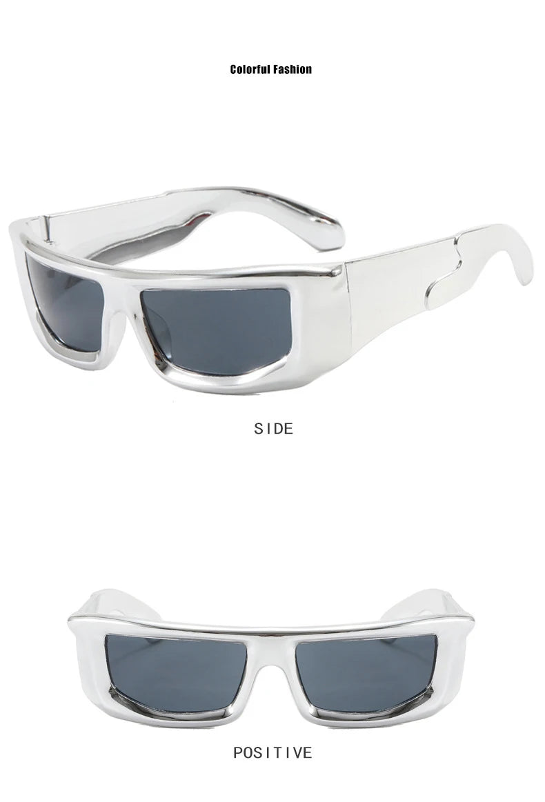Y2K Metallic Rim Sunglasses