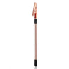 A slender stainless steel jewelry helper tool with a rose gold finish and black grip.