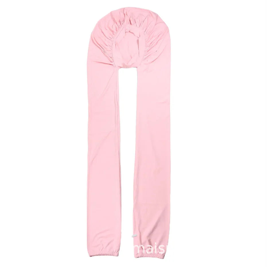 Pink long hair sleeping bonnet set