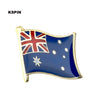 Gold lapel pin badge shaped like the Union Jack flag on a blue background