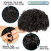 Black fluffy synthetic hair clips and a retractable button strap for hair styling