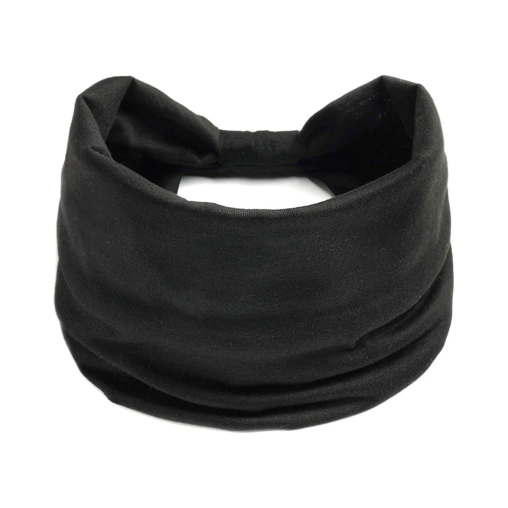 Black boho knot headwrap hair band for women