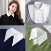 Detachable decorative collar shown on a white shirt and a green sweater.