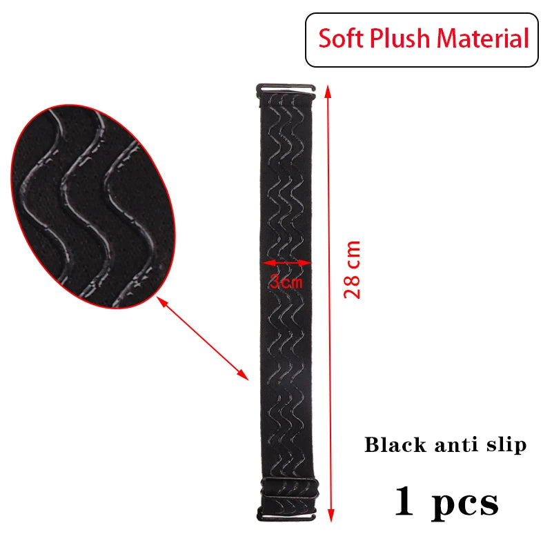 Goma elástica suave y anti-resbalante de peluche negro para peinados