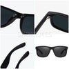 Black vintage polarized square sunglasses shown in multiple angles