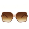 Fashion oversized gradient sunglasses in a rose gold frame with brown tinted lenses