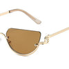 Gafas de estilo ojo de gato retro de metal con monturas doradas y lentes ámbar