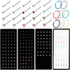 A collection of fashion crystal stainless steel nose stud piercing jewelry in various colors and styles.