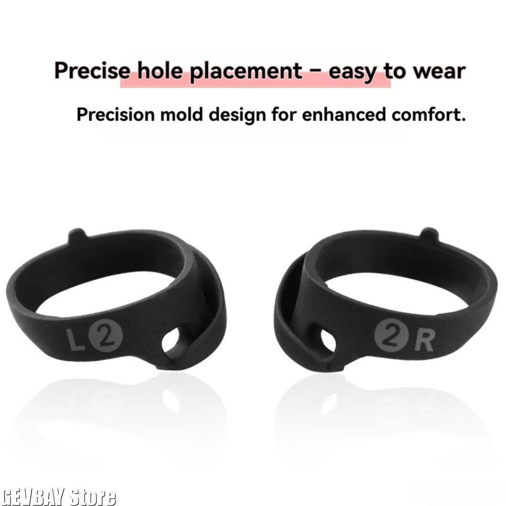 Black silicone ear tips for true wireless earbuds shown in a pair.