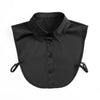 Black blouse with a fashionable false collar and detachable neckline