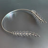 Silver Greek gold leaf headband with delicate foliage design