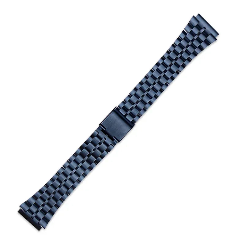 Dunkelblaue gewebte Armbanduhr für eine traditionelle Uhr.