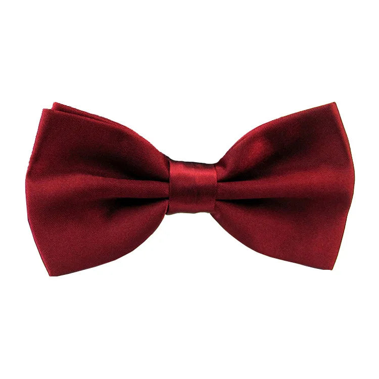 Nœud papillon en satin bordeaux foncé pour hommes ou filles.