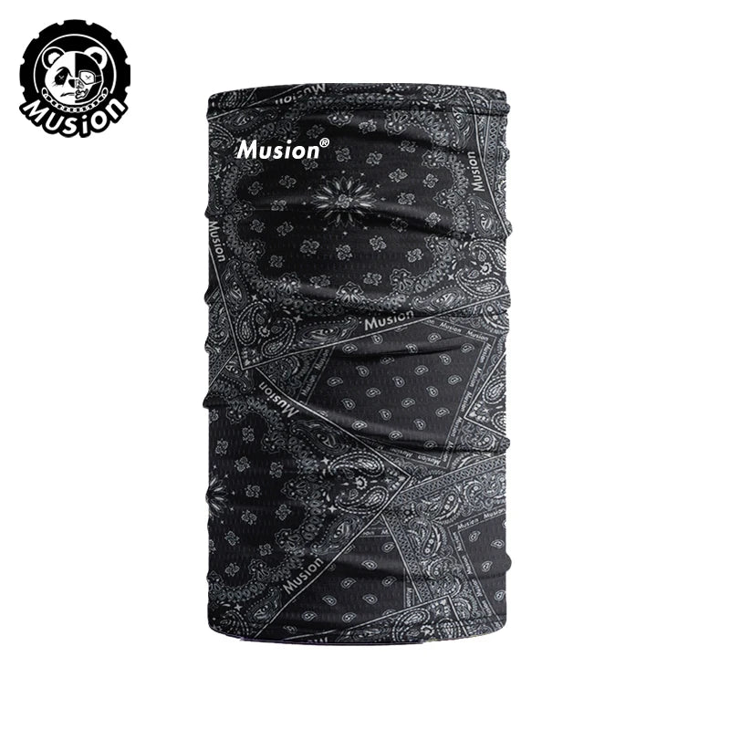 Black Musion breathable motorcycle and outdoor mask scarf rolled up