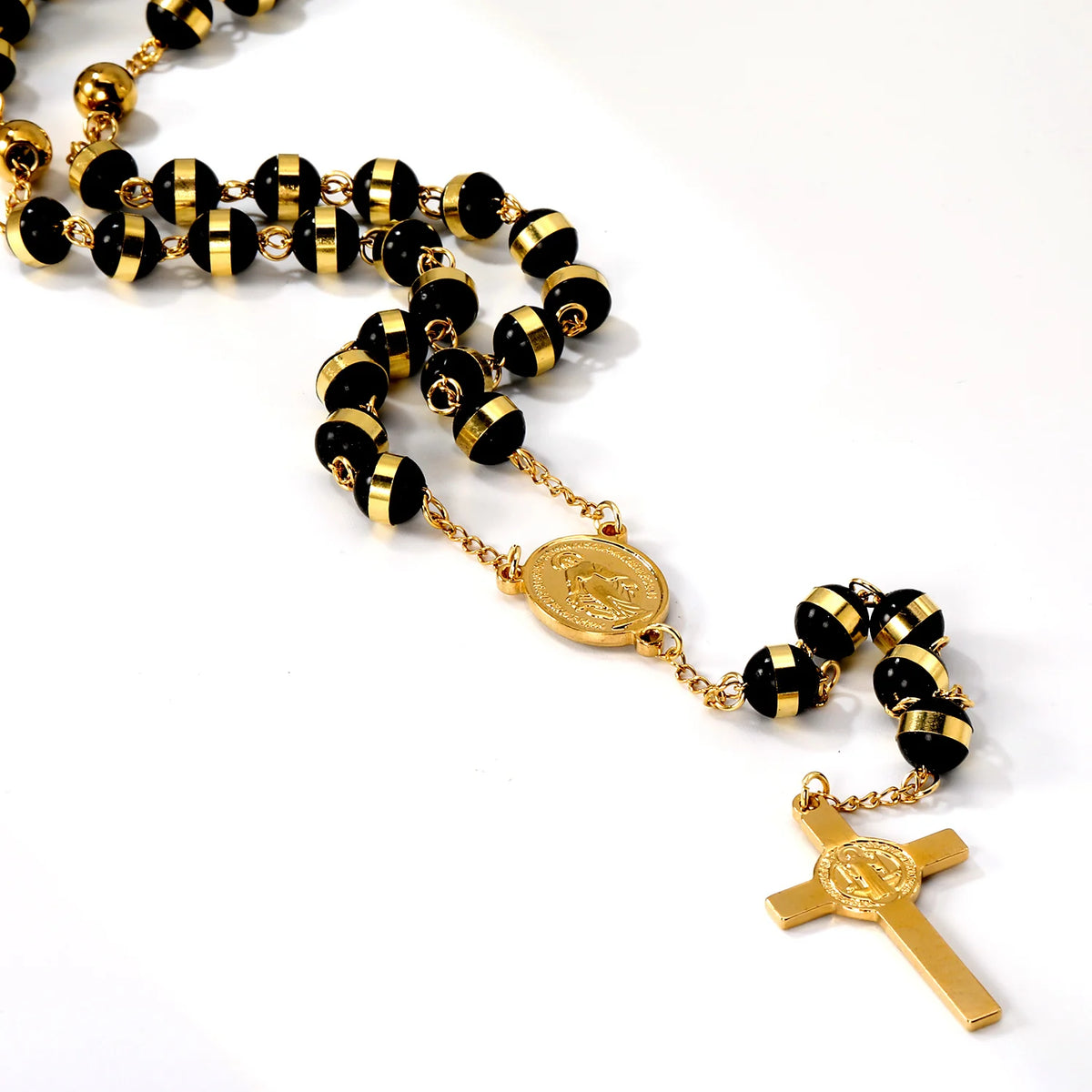 Stainless Steel Virgin Mary Cross Necklace with Extender Chain