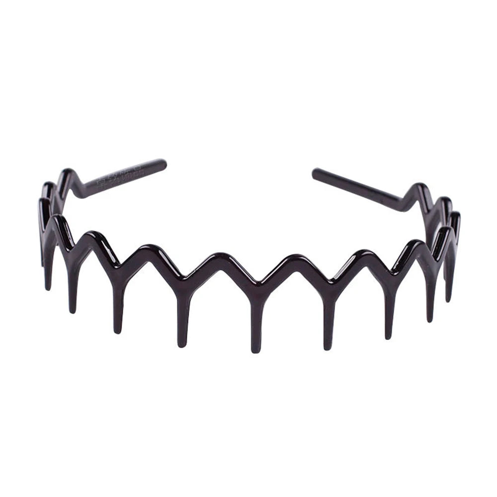 Black zigzag headband hair comb used for face concealment