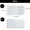 White adjustable bra extender straps shown from the front and reverse views.