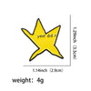 A yellow star shaped enamel pin with the text your did it on it, measuring 1.29 inches tall and weighing 4 grams.