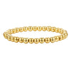 A set of minimalist round beaded bracelets in gold tone.