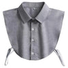 A grey universal fake collar for formal wear displayed flat.