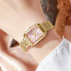 Fashion Quartz Wristwatch Set with Rhinestone Bracelet