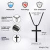 Collar cruz de acero inoxidable negro con colgante de cadena, con propiedades anti-alergia y a prueba de agua.