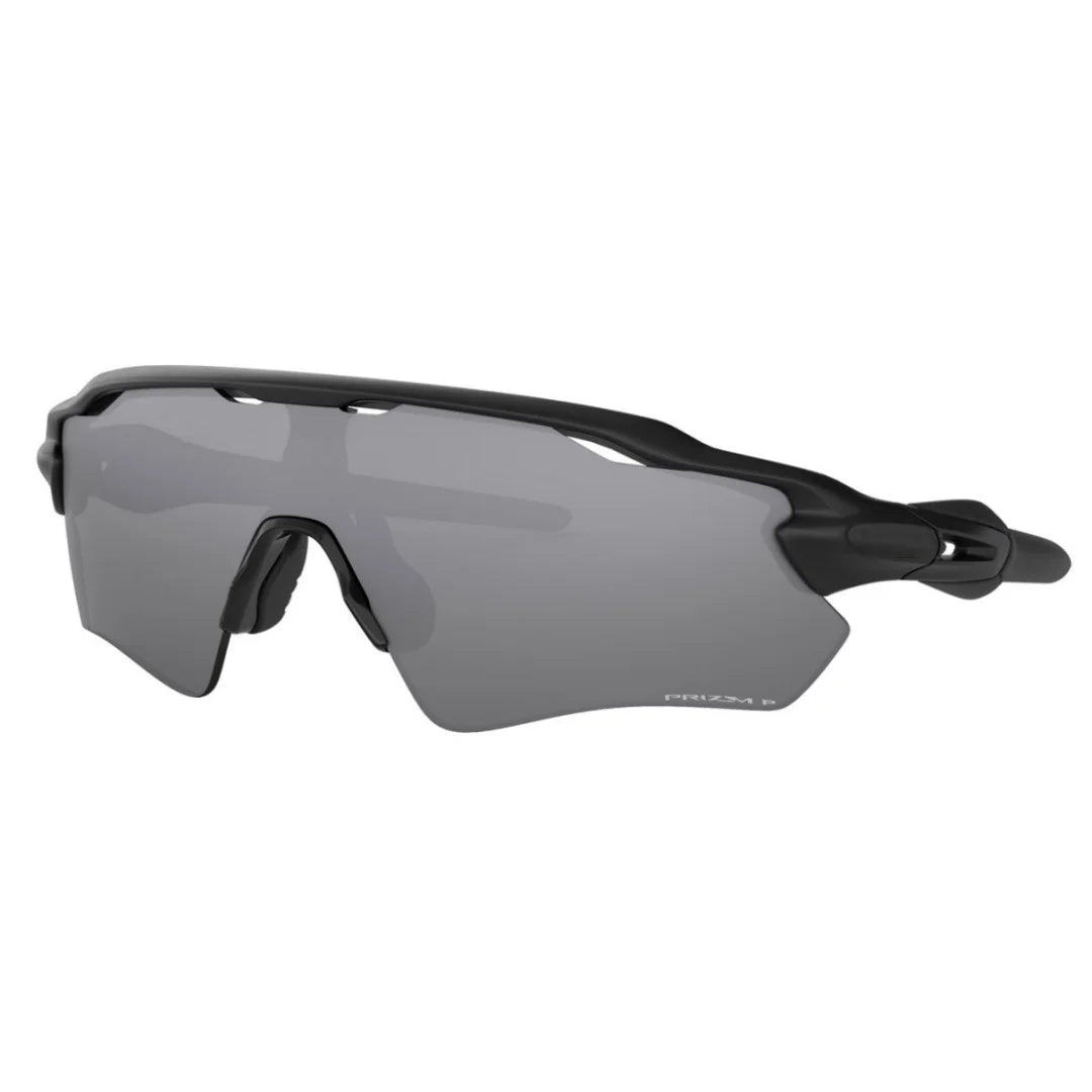 Gray polarized cycling sunglasses with a black TR-90 frame