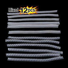 A set of mixed invisible ring sizer tools, consisting of multiple clear plastic rings.
