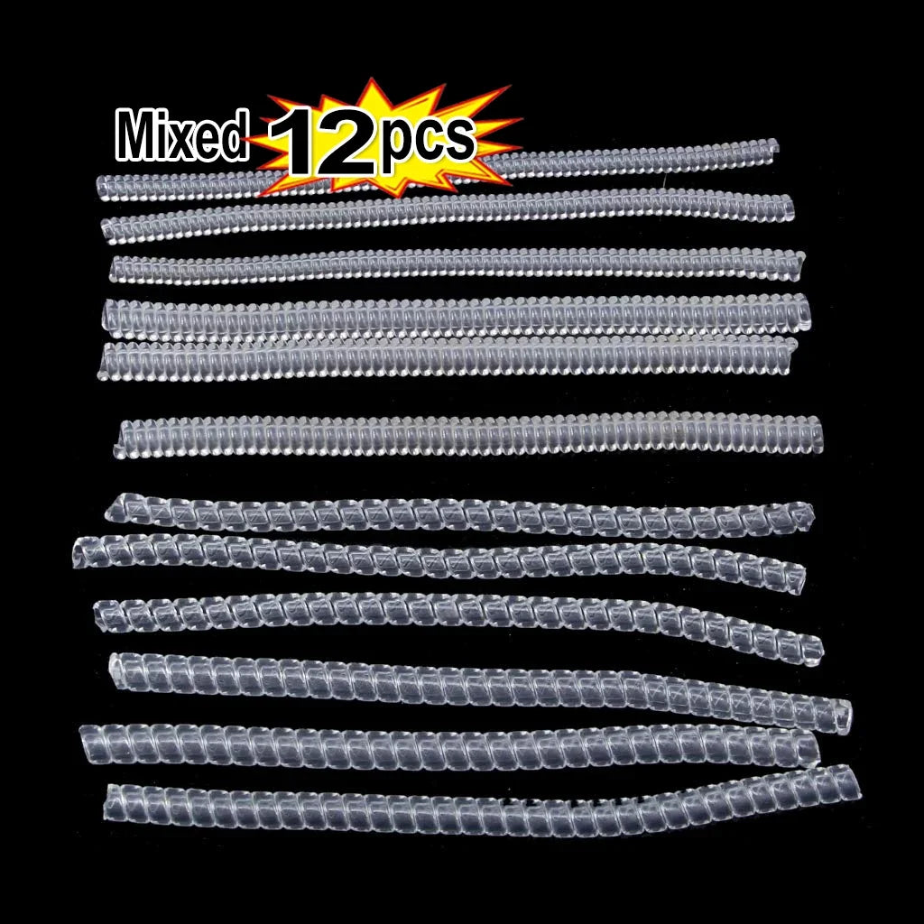 A set of mixed invisible ring sizer tools, consisting of multiple clear plastic rings.