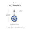 Sterling silver star moon charm pendant with a blue and silver design