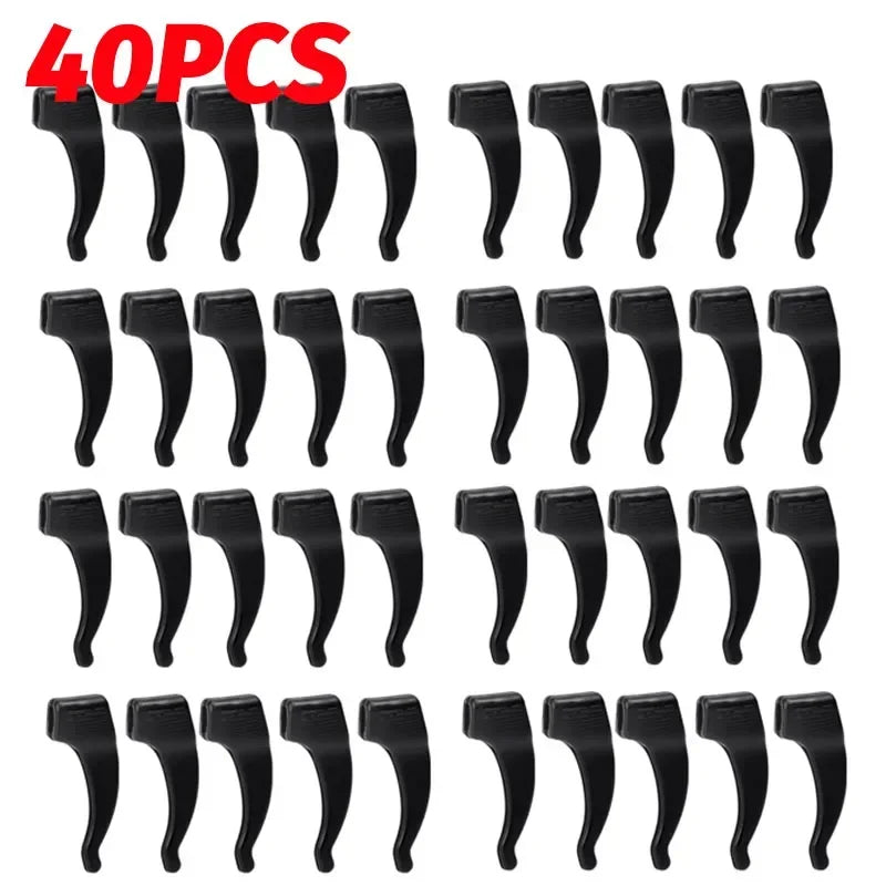 40 pieces of black silicone anti-slip ear hooks for eyeglasses