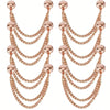 A pair of rose gold multi-function magnetic clothing clips displayed against a white background.