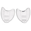 A pair of flexible clear eye shields for eyeglasses, showing left and right sides.