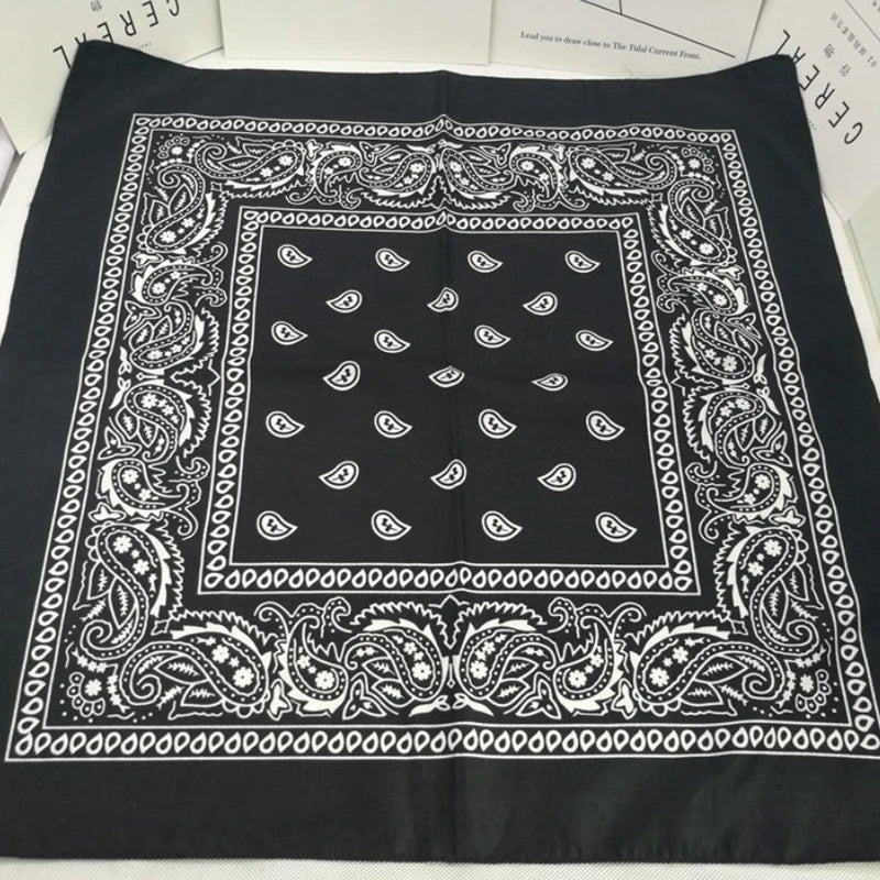 Unisex Black Fashion Bandana Scarf